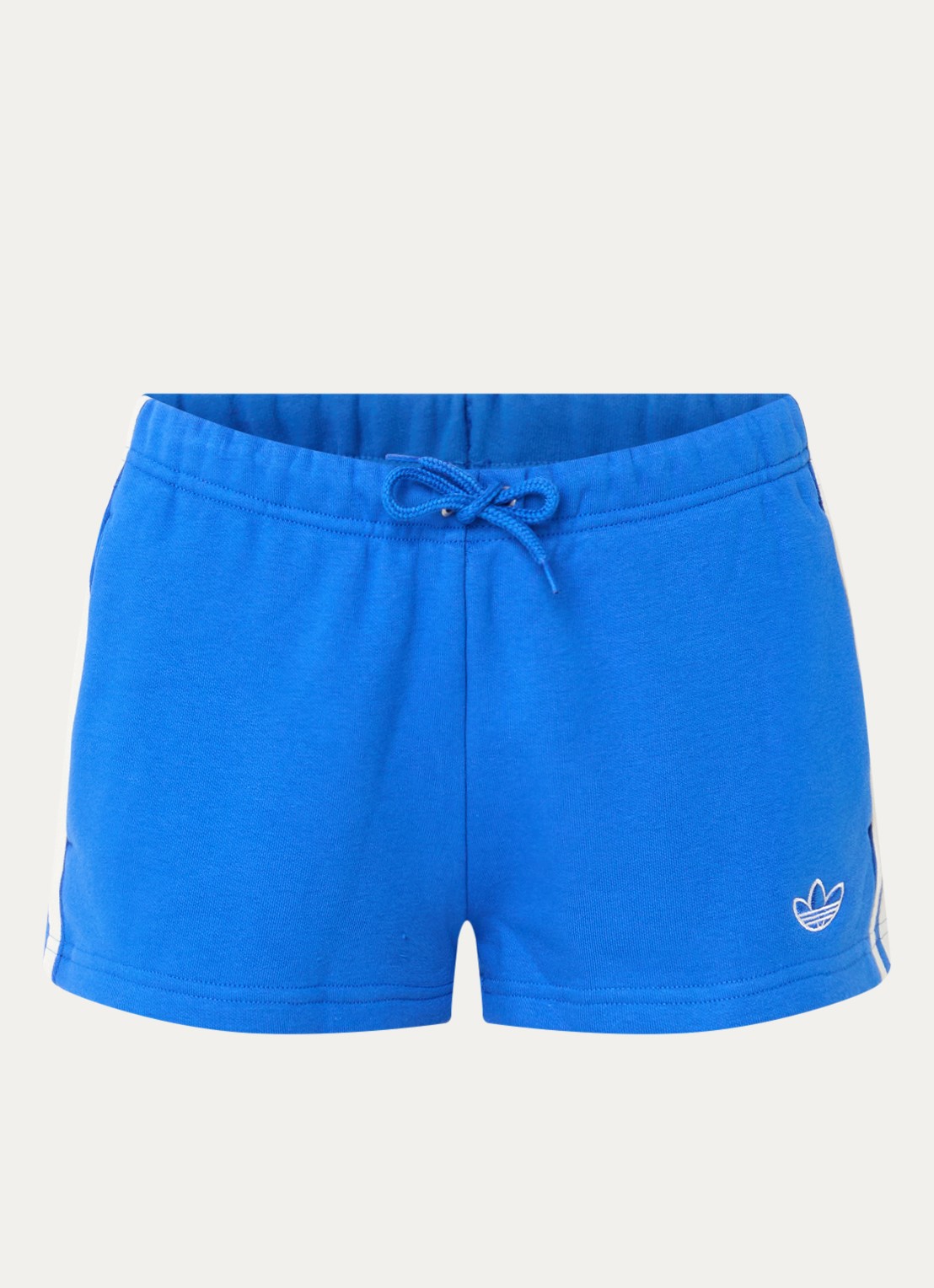adidas High waist straight fit korte joggingbroek - voorkant 3 blauw