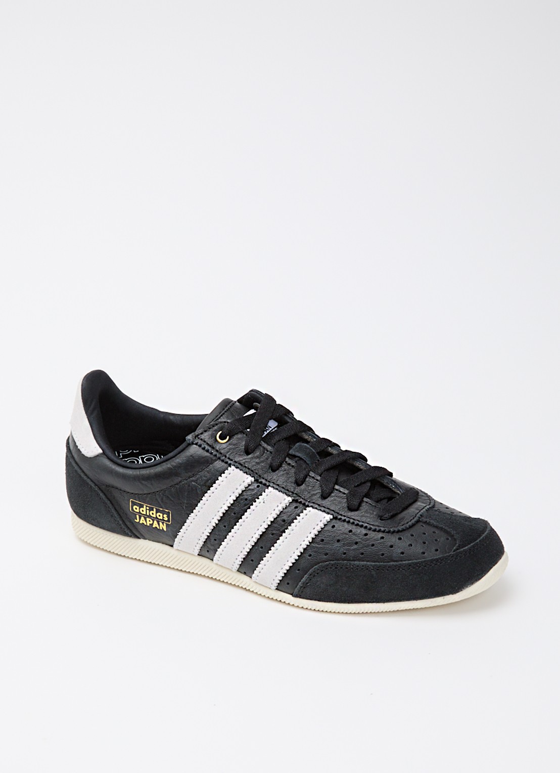 Adidas Japan sneaker van leer met suède details - voorkant 5 zwart