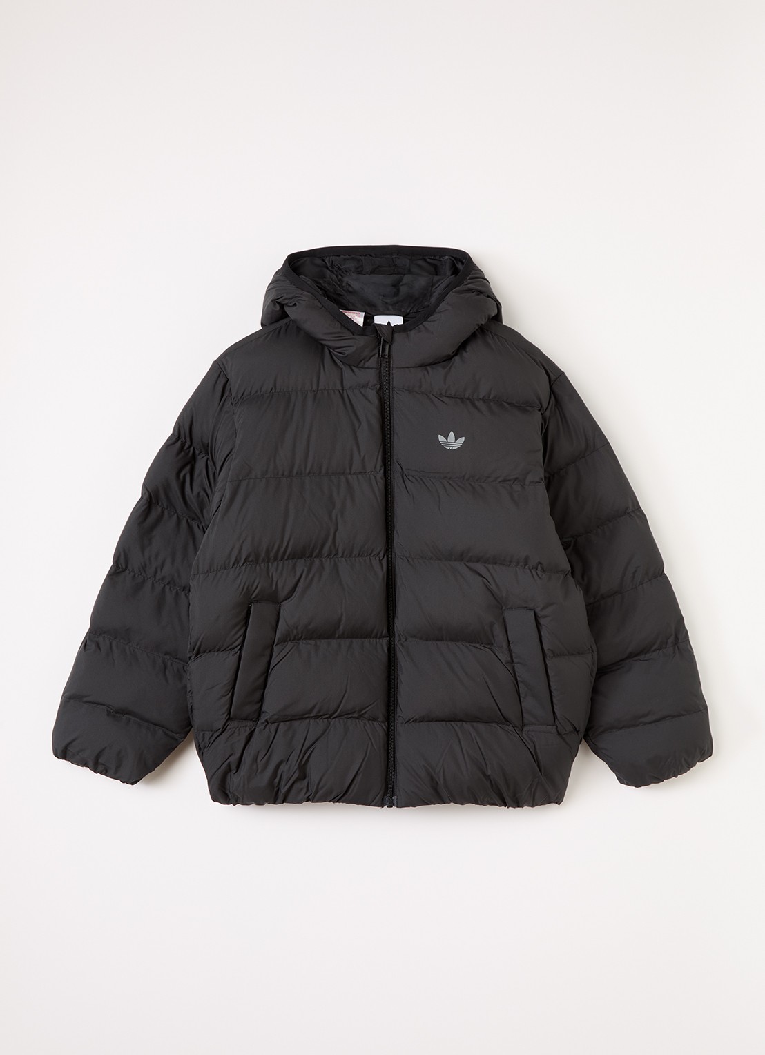 Adidas Puffer jack met capuchon - voorkant zwart