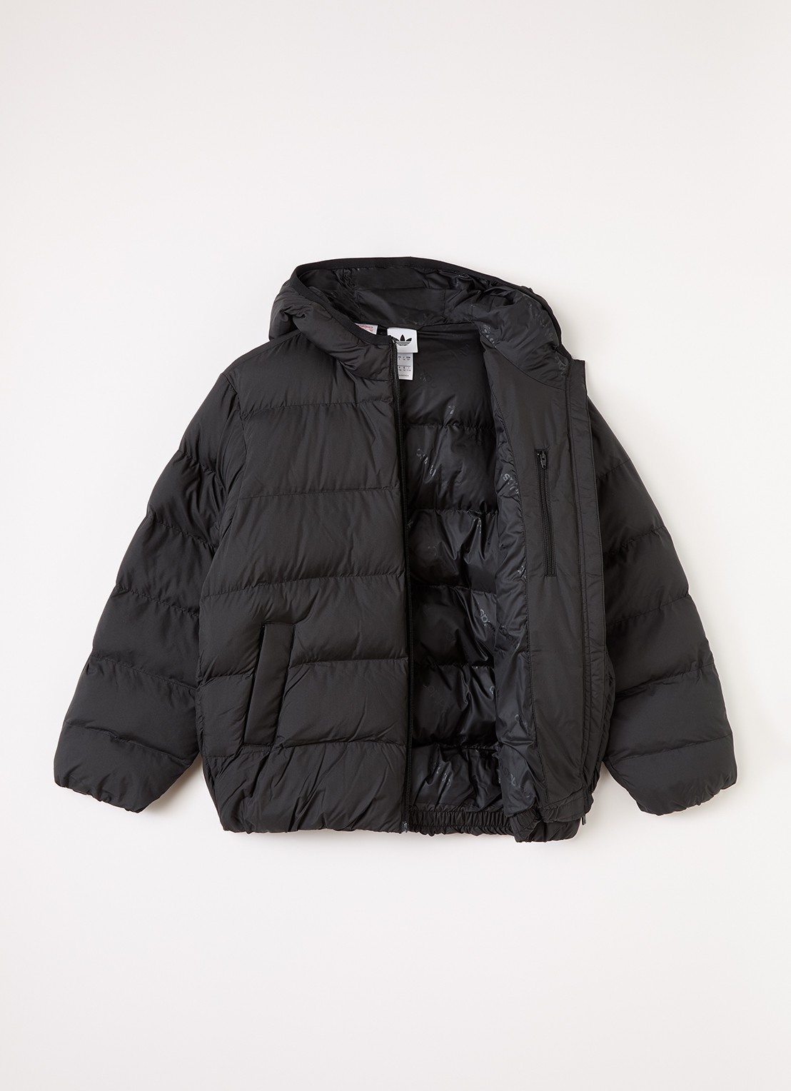 Adidas Puffer jack met capuchon - voorkant 2 zwart