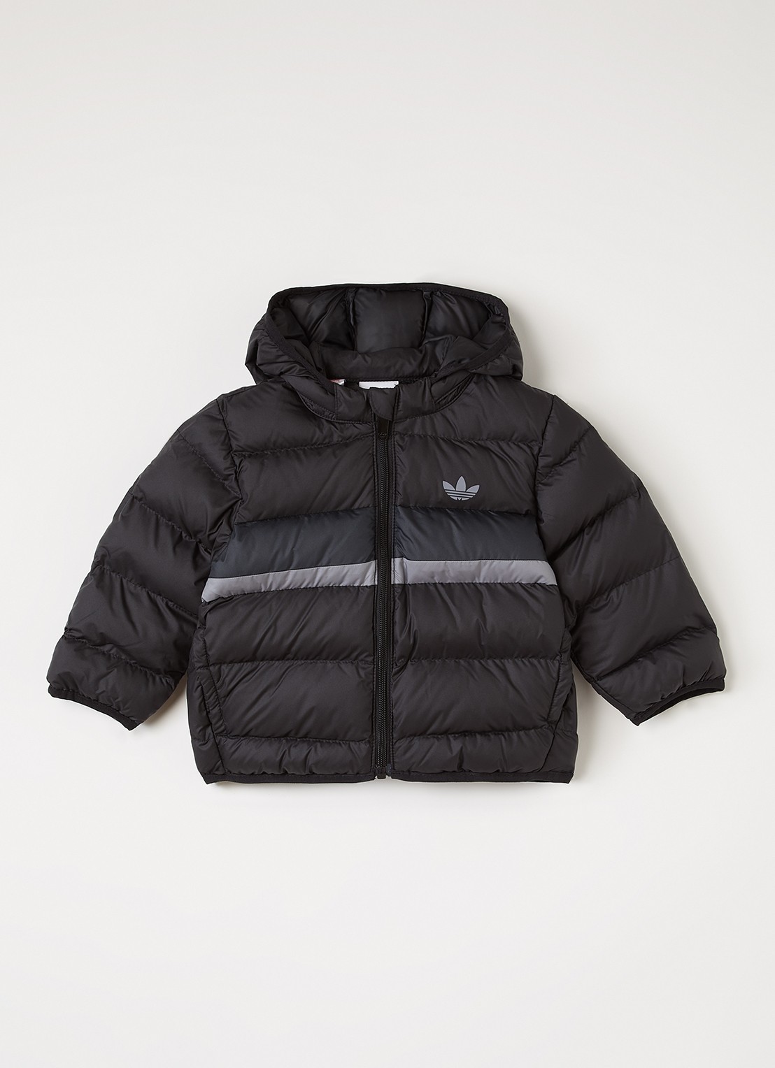 Adidas Puffer jack met logo - voorkant zwart