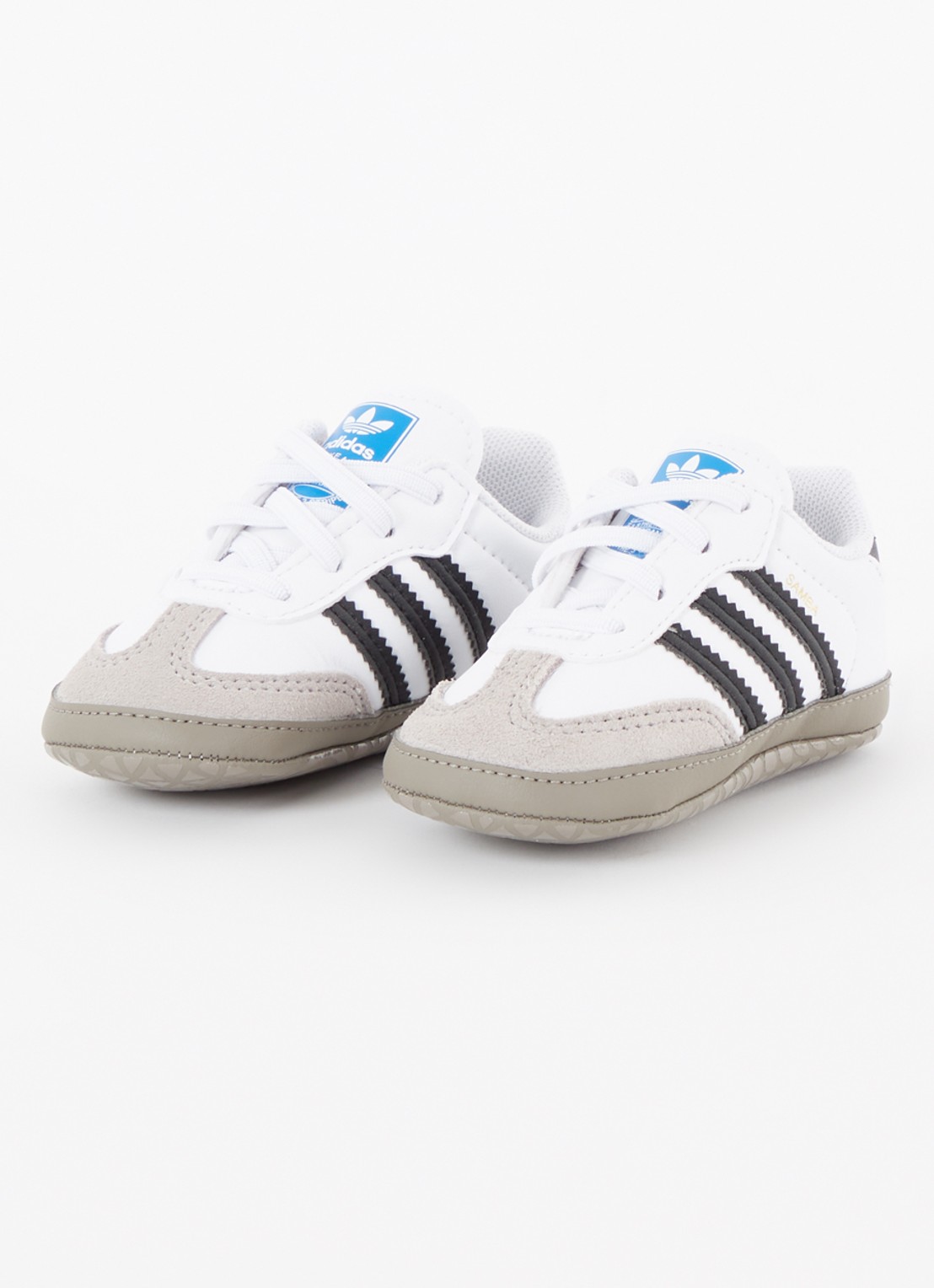 Adidas Samba babyschoentje van leer met suède details - voorkant 2 zwart