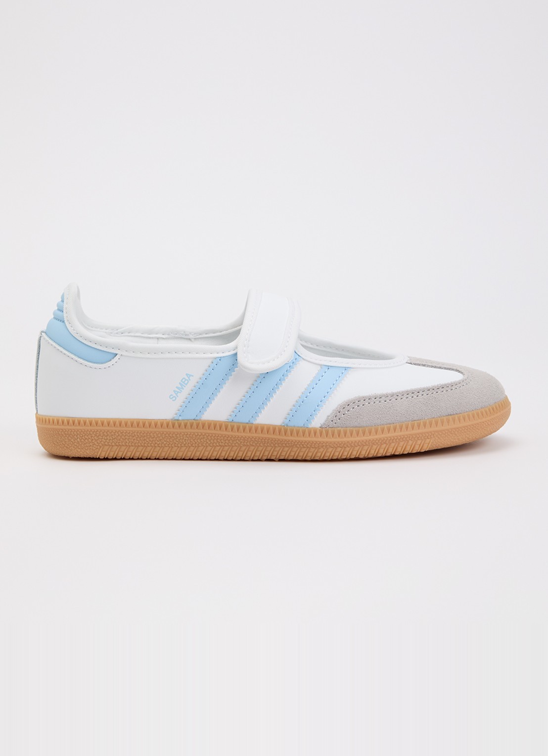 Adidas Samba Jane sneaker van leer met details van suède - voorkant 3 wit