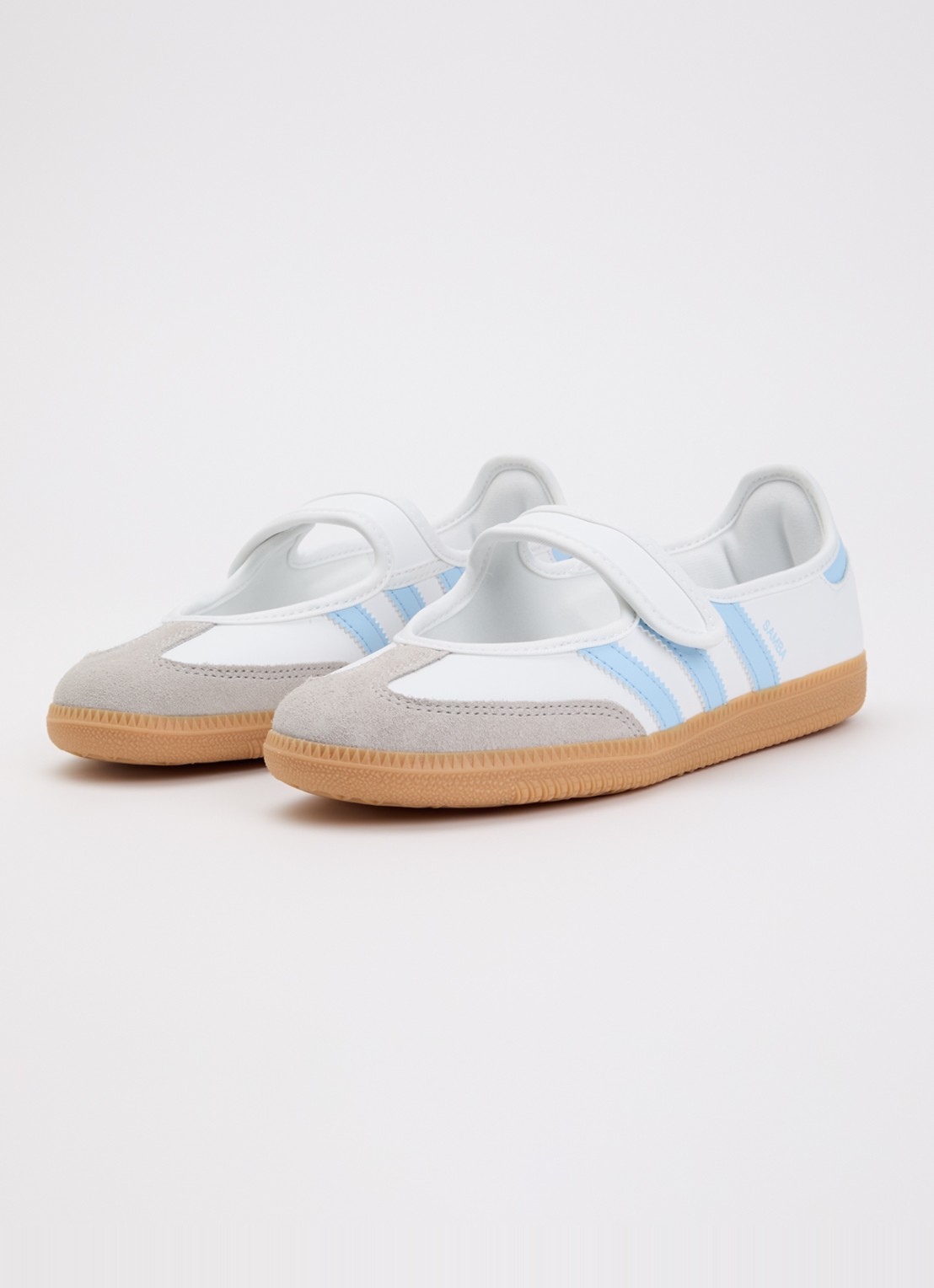 Adidas Samba Jane sneaker van leer met details van suède - voorkant 4 wit