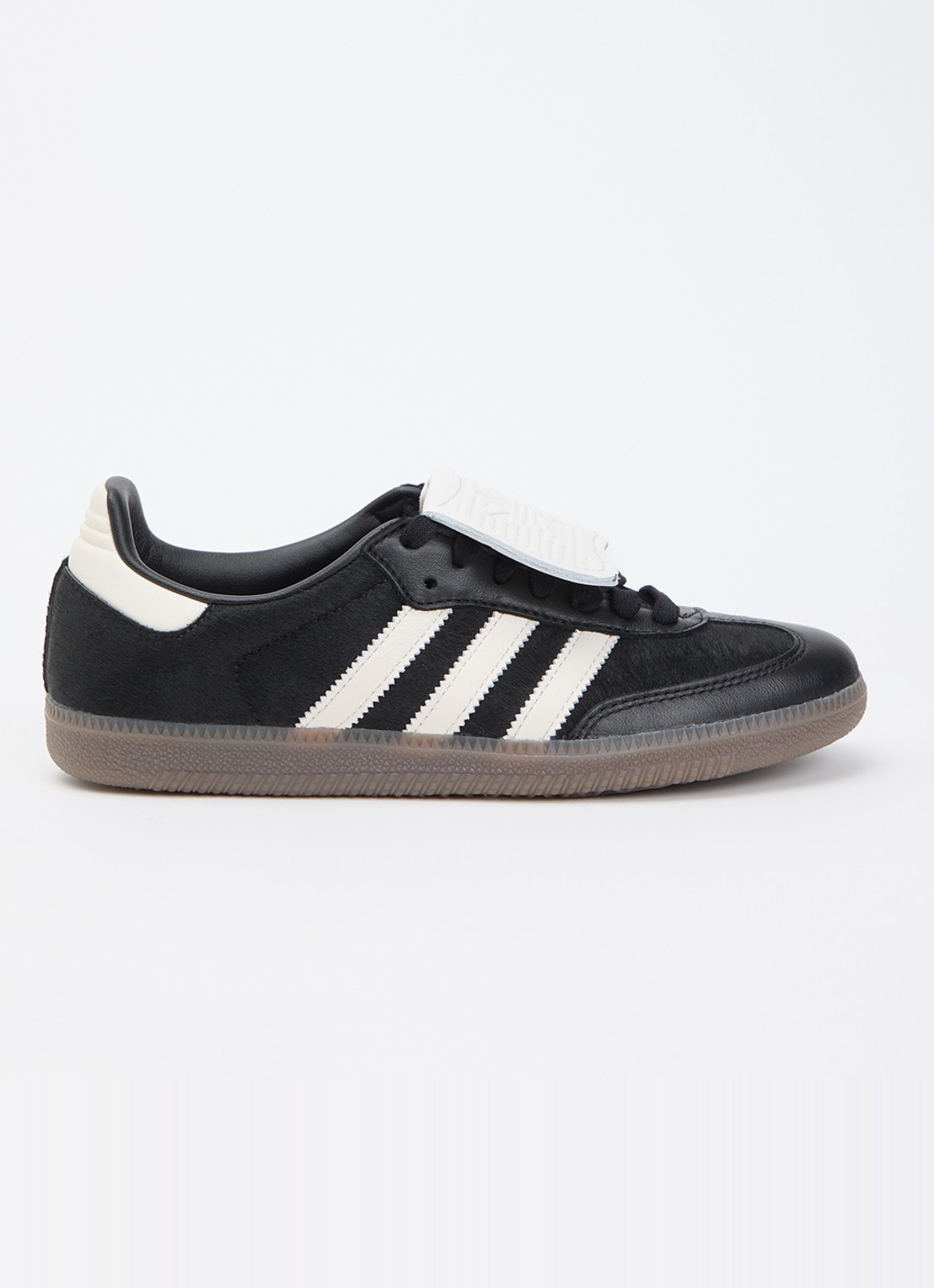 Adidas Samba LT sneaker van leer met ponyhair - voorkant zwart