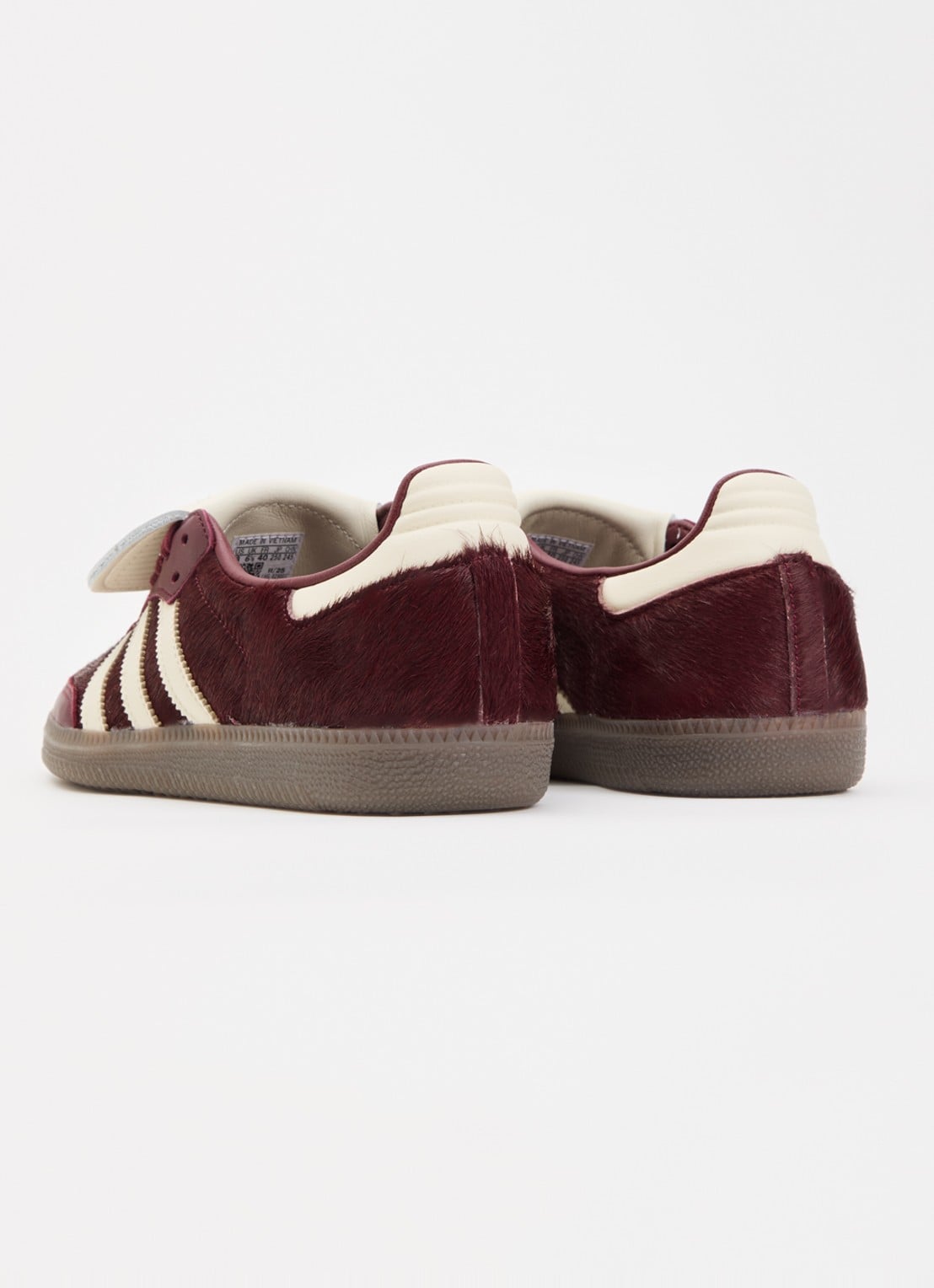 Adidas Samba LT sneaker van leer met ponyhair - achterkant 5 bordeauxrood