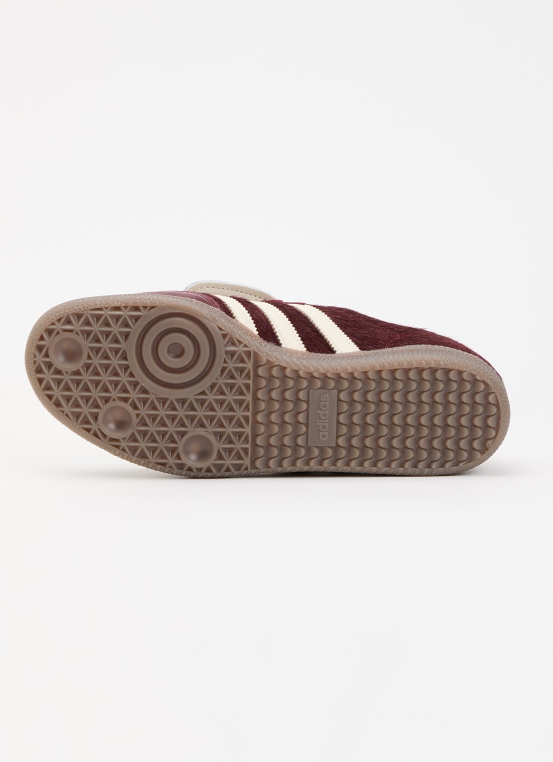 Adidas Samba LT sneaker van leer met ponyhair - detail 4 bordeauxrood