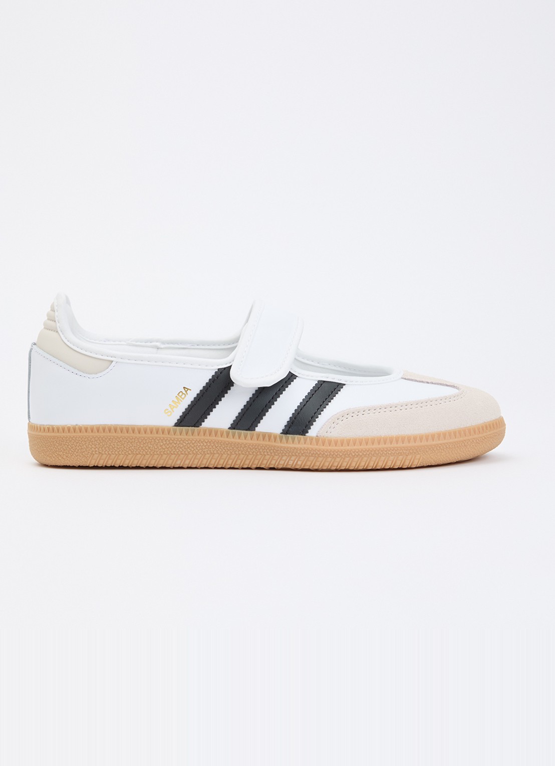 Adidas Samba OG ballerina van leer met logo - voorkant 5 wit
