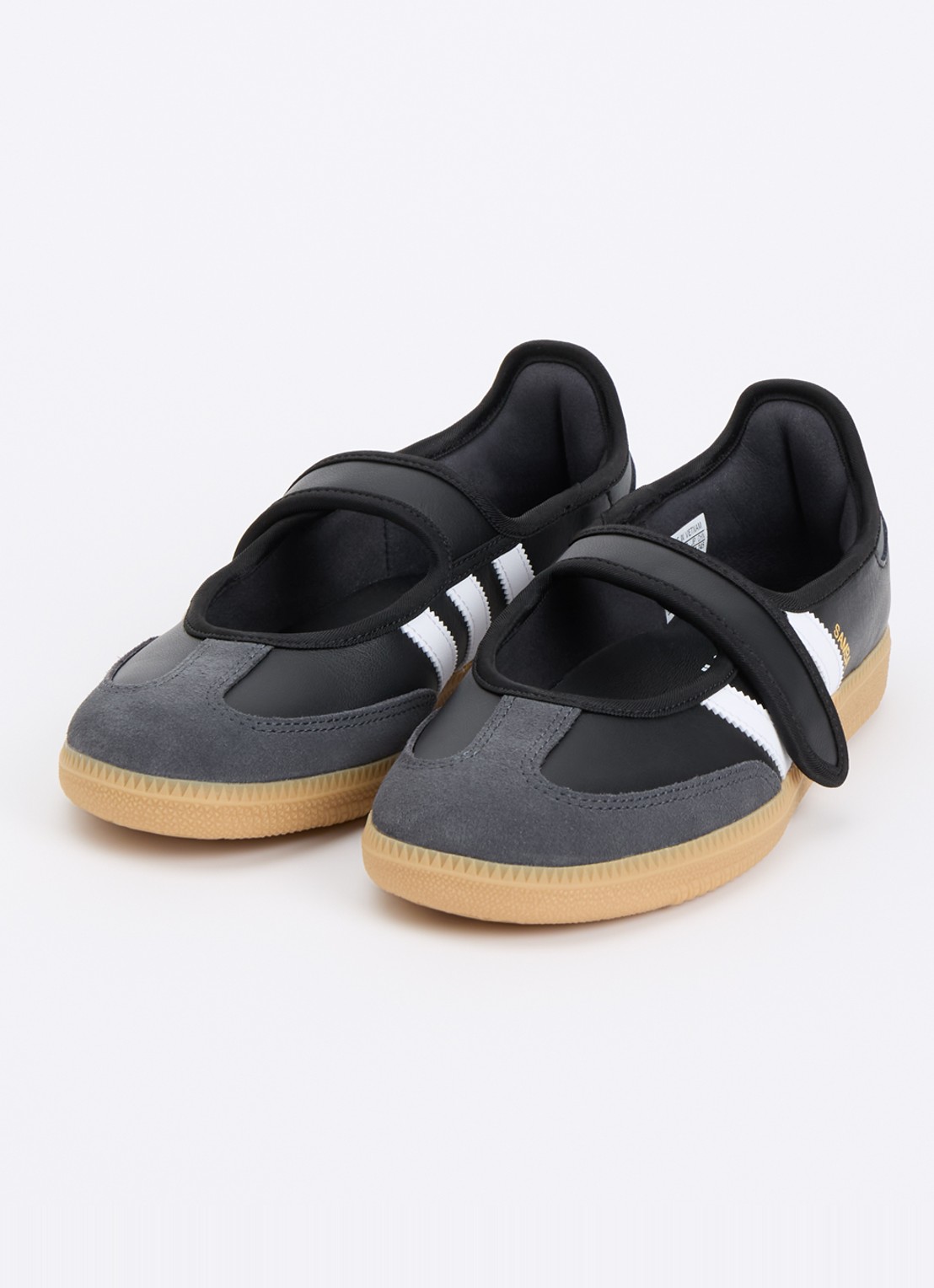 Adidas Samba OG ballerina van leer met logo - detail zwart