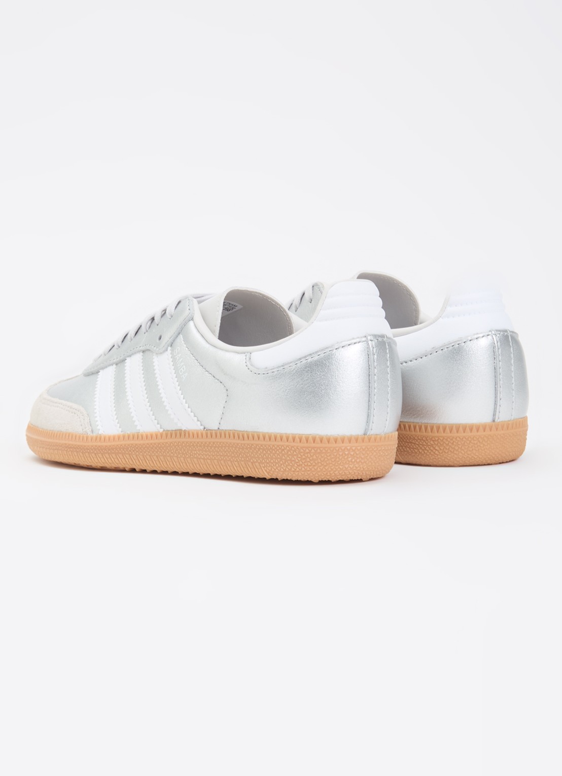 Adidas Samba OG J sneaker met metallic finish - achterkant zilver