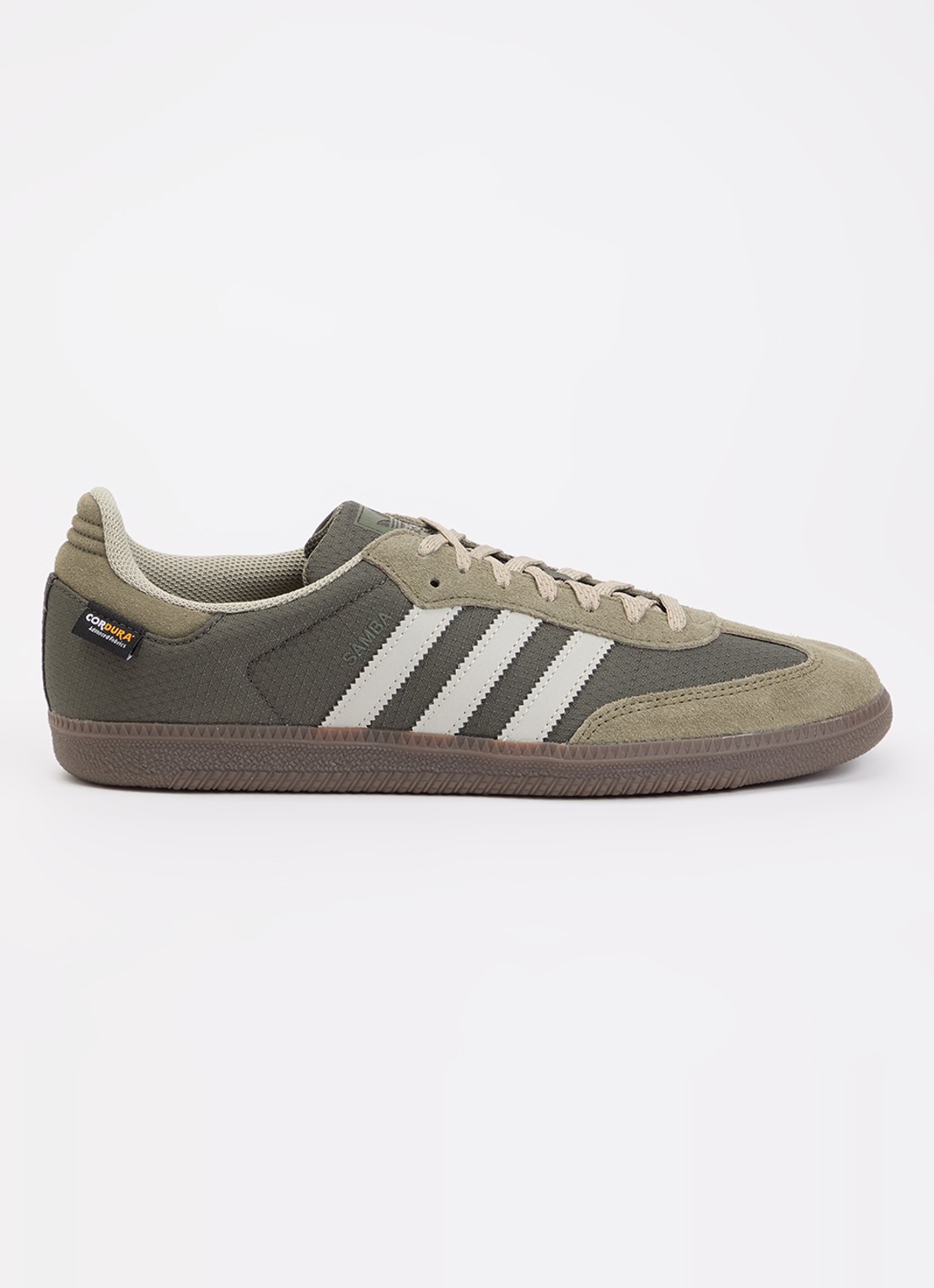Adidas Samba OG sneaker met details van suède - voorkant 5 legergroen