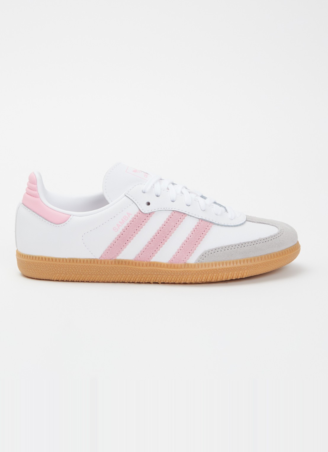 Adidas Samba OG sneaker van leer met details van suède - voorkant 2 wit
