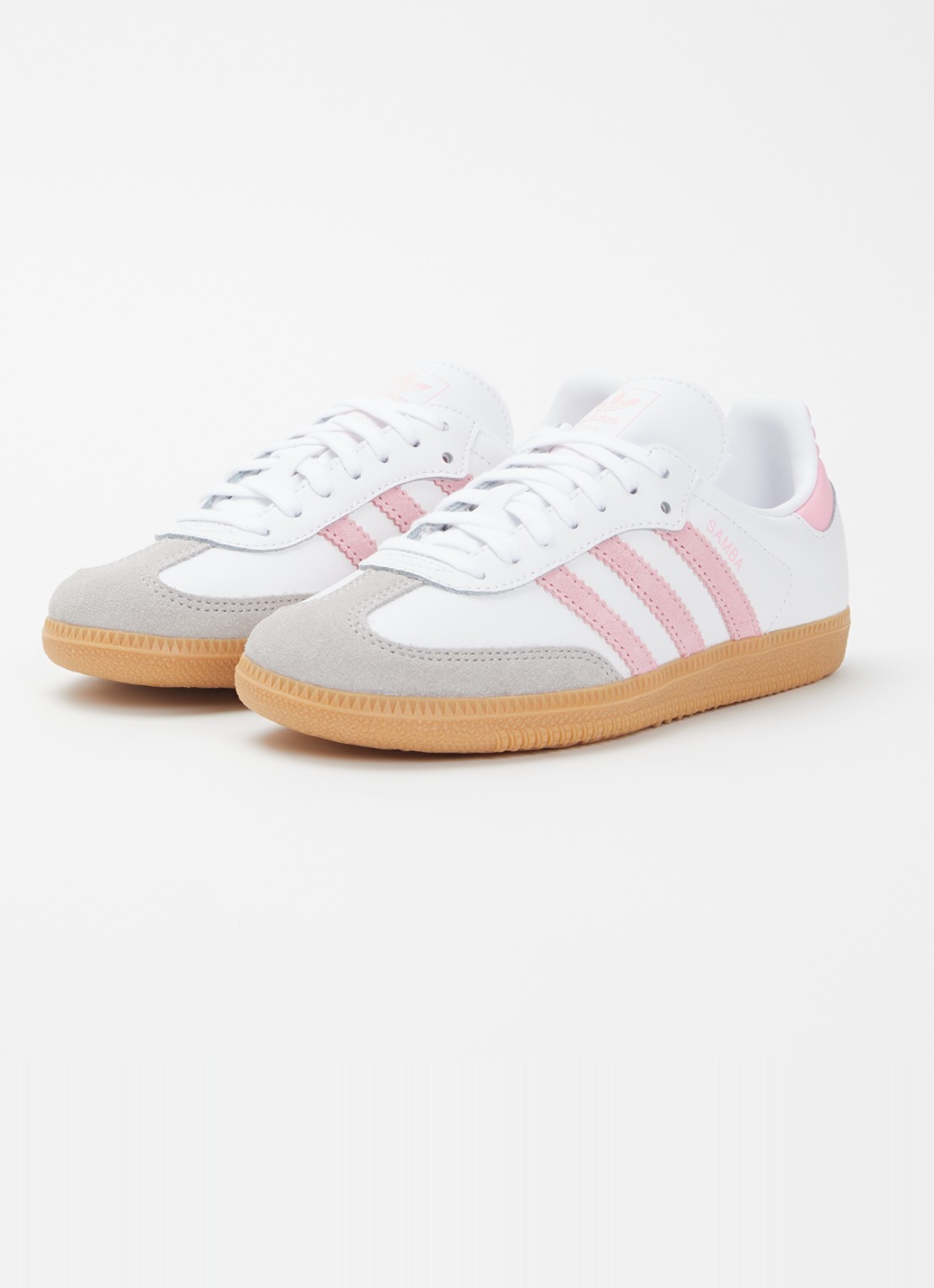 Adidas Samba OG sneaker van leer met details van suède - voorkant 3 wit