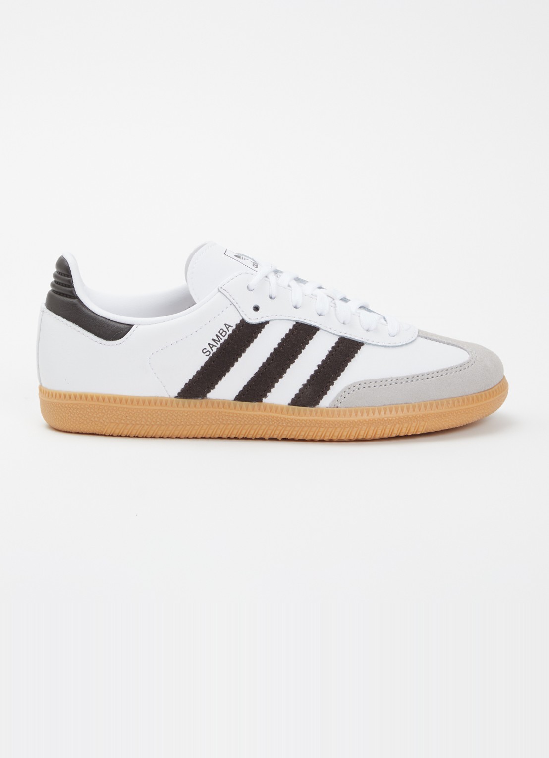 Adidas Samba OG sneaker van leer met details van suède - voorkant 3 wit