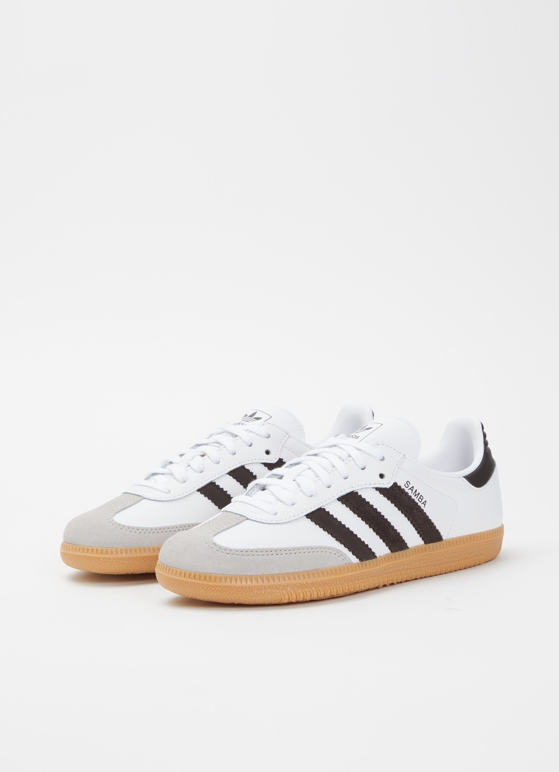 Adidas Samba OG sneaker van leer met details van suède - voorkant 4 wit