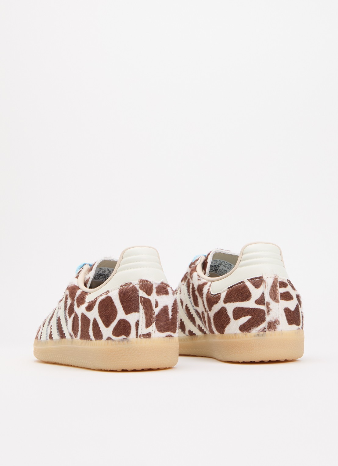 Adidas Samba OG sneaker van leer met dierenprint  - achterkant lichtbruin