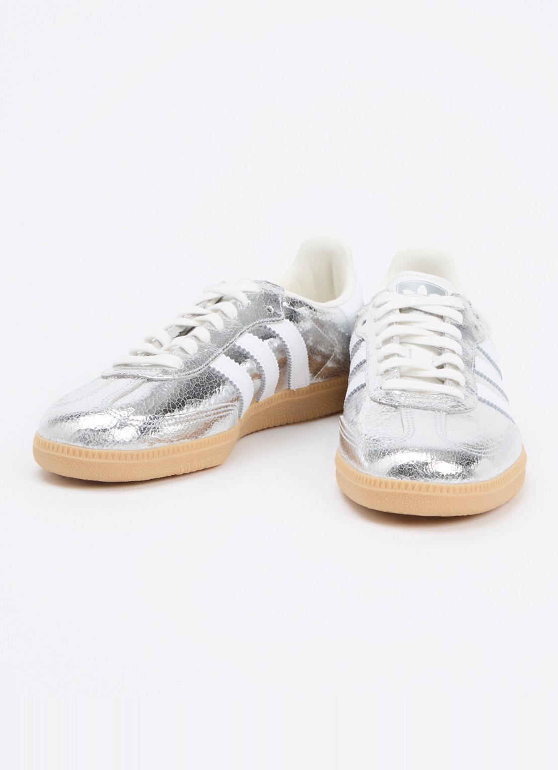 Adidas Samba OG sneaker van leer met lakfinish - detail 2 zilver