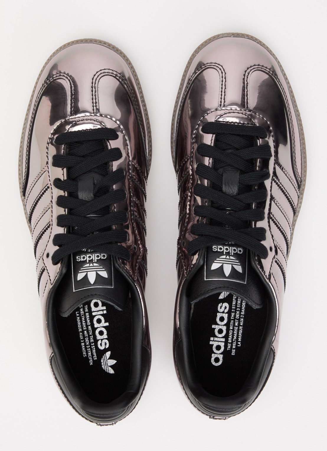 Adidas Samba OG sneaker van leer met lakfinish - detail 2 zwart