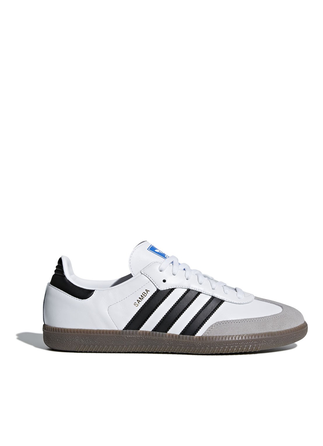 Adidas Samba OG sneaker van leer met suède details  - voorkant wit