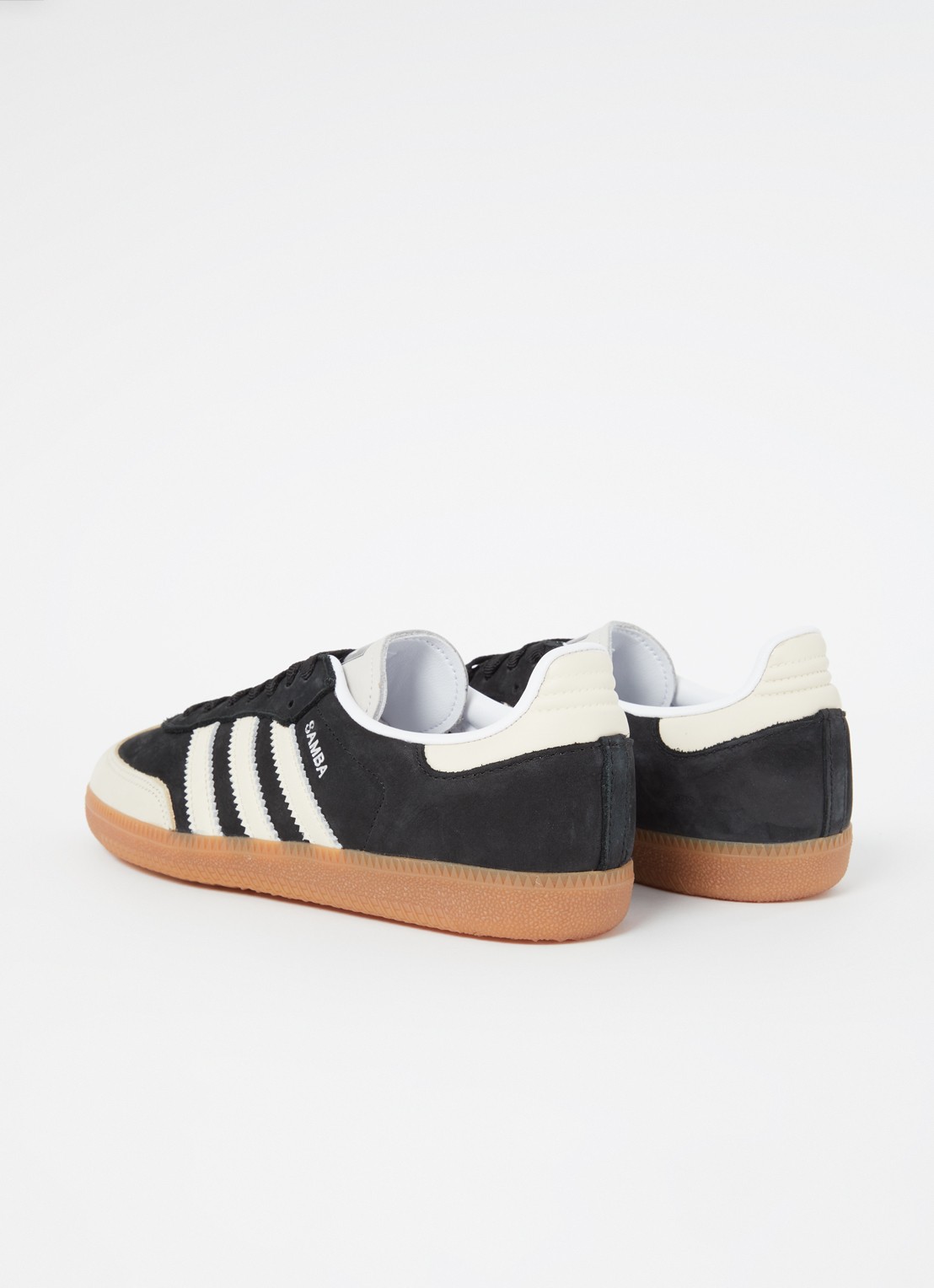 Adidas Samba OG sneaker van leer met suède details  - achterkant 2 zwart