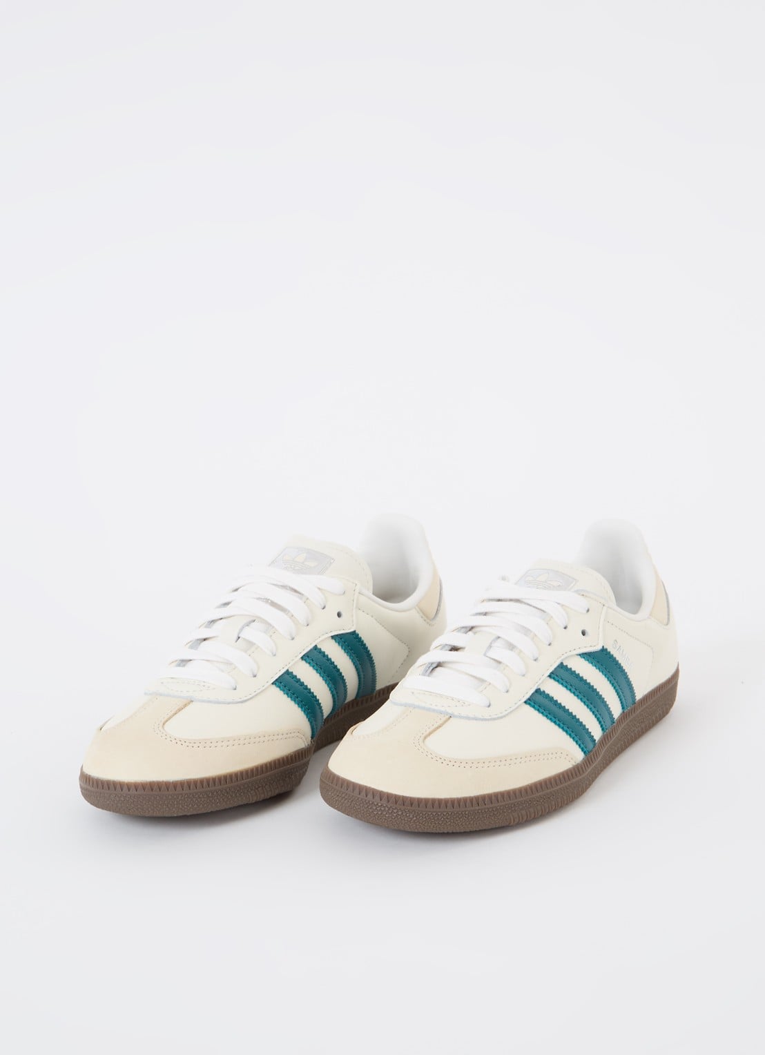 Adidas Samba OG sneaker van leer met suède details  - detail 5 creme