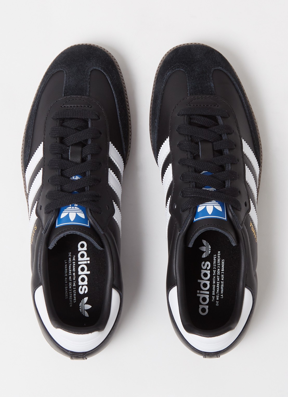 Adidas Samba OG sneaker van leer met suède details  - detail 4 diepzwart