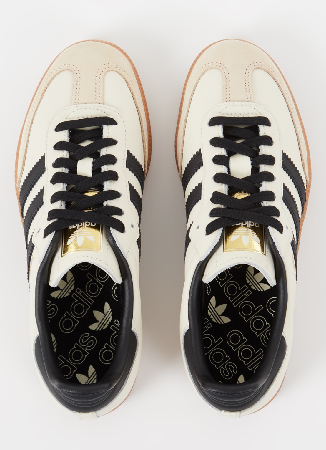 Adidas Samba OG sneaker van leer met suède details  - detail 4 ivoor