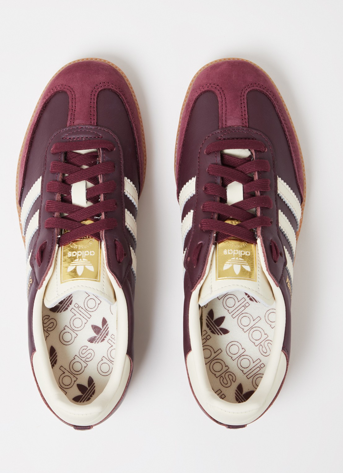 Adidas Samba OG sneaker van leer met suède details  - detail 2 bordeauxrood