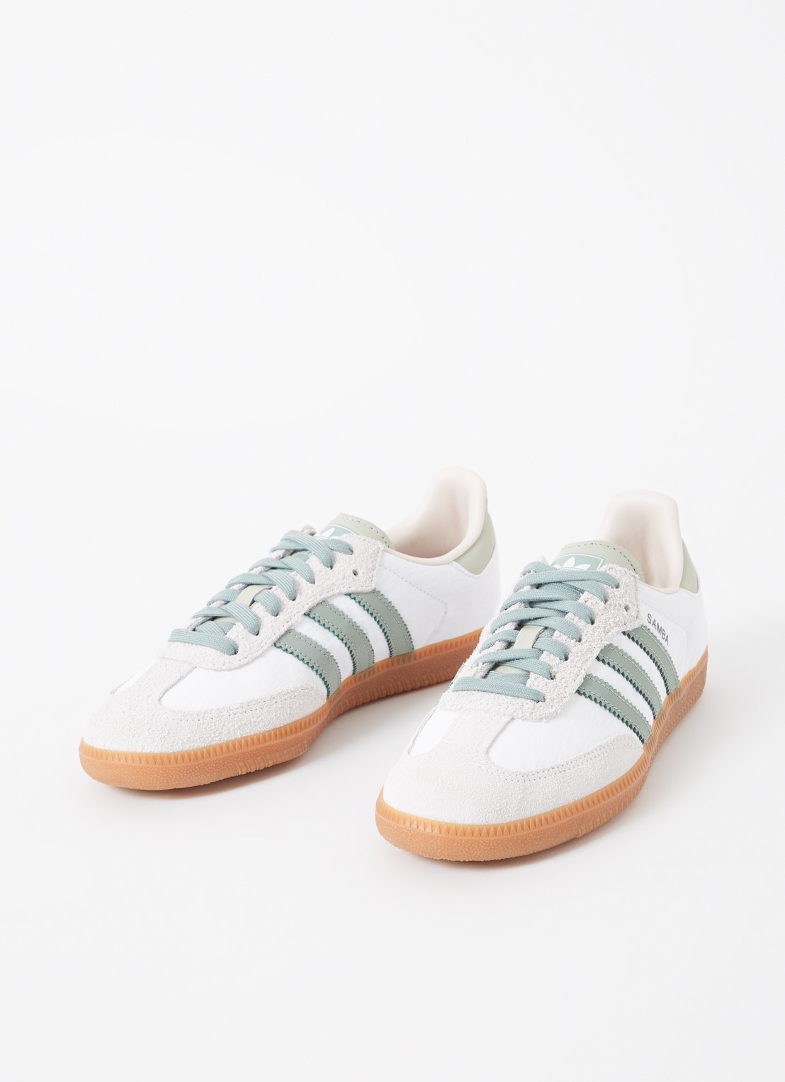 Adidas Samba OG sneaker van leer met suède details  - detail 3 lindegroen