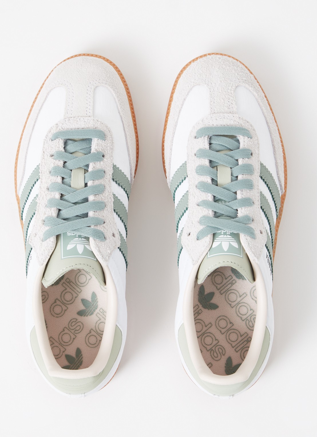 Adidas Samba OG sneaker van leer met suède details  - detail 4 lindegroen