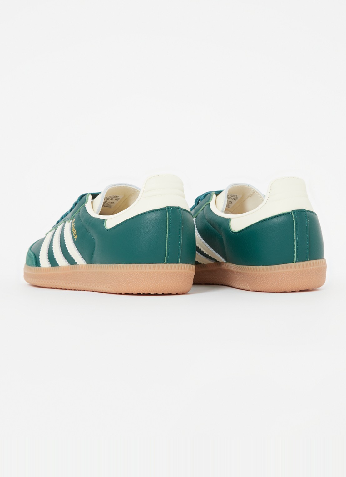 Adidas Samba OG sneaker van leer met suède details  - achterkant 2 donkergroen