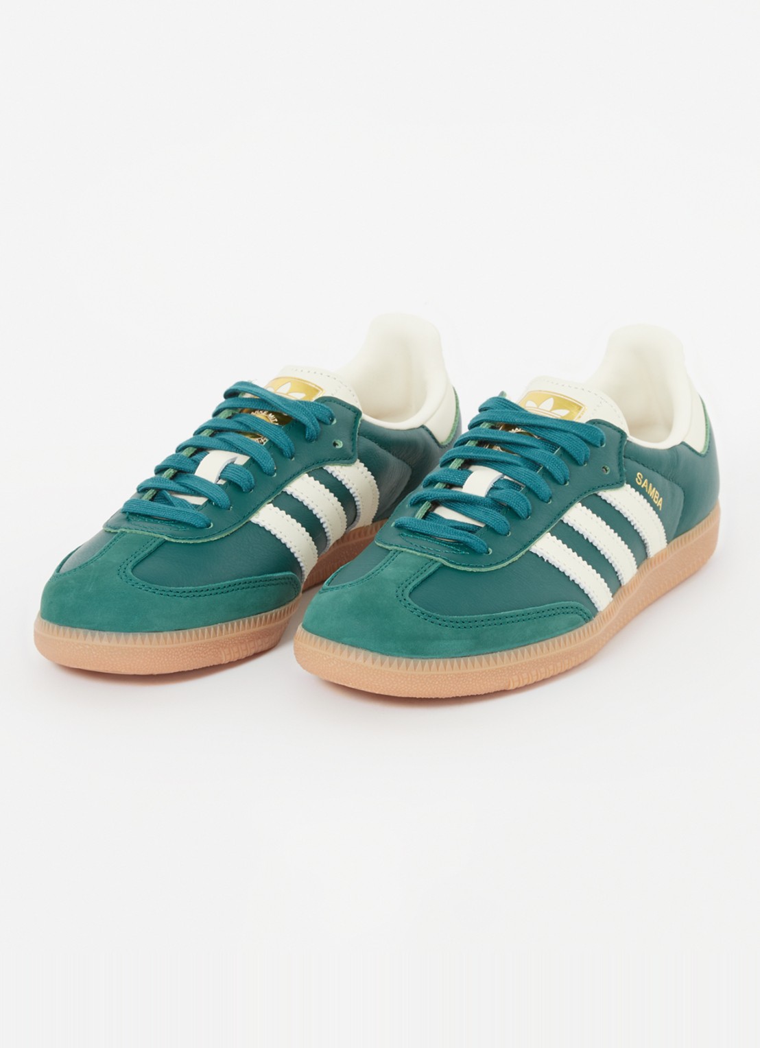 Adidas Samba OG sneaker van leer met suède details  - detail 3 donkergroen