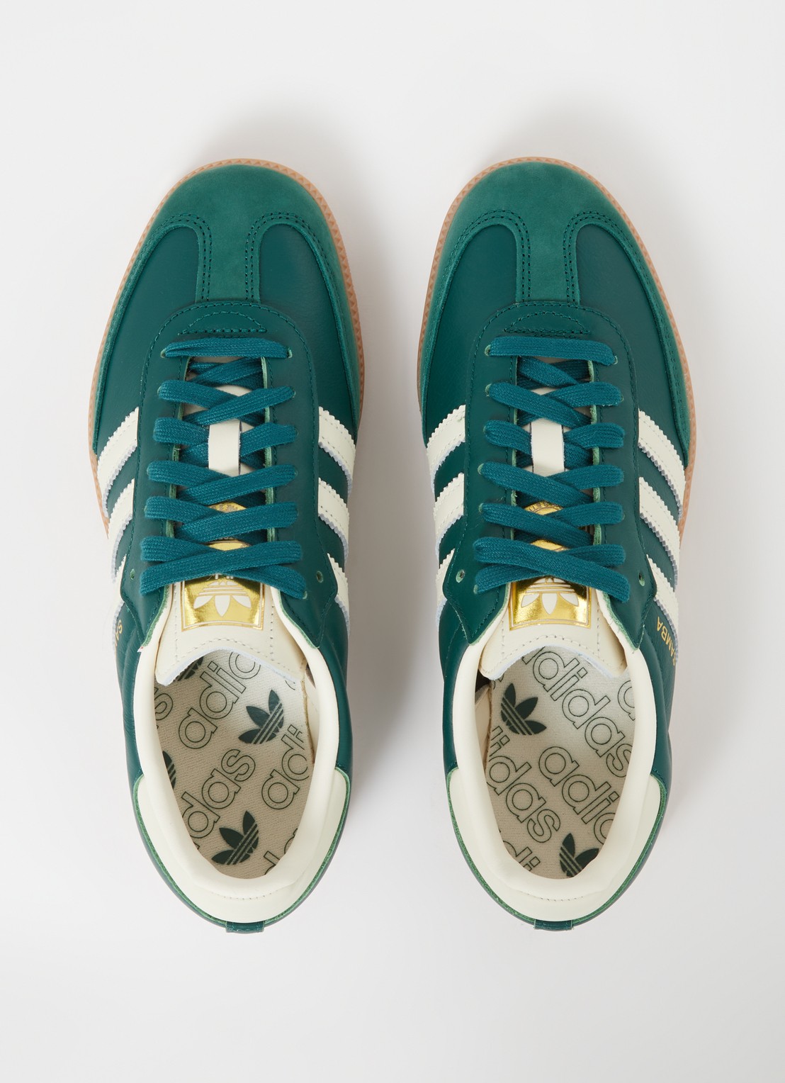 Adidas Samba OG sneaker van leer met suède details  - detail 4 donkergroen