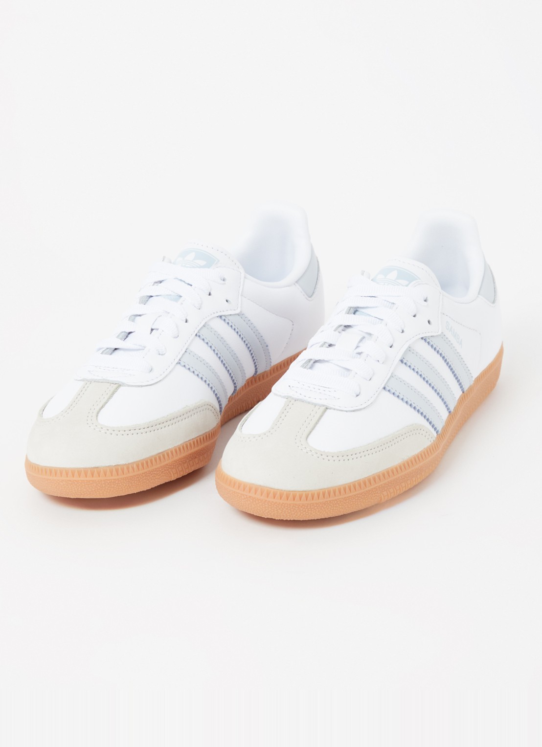 Adidas Samba OG sneaker van leer met suède details  - detail 2 lichtblauw