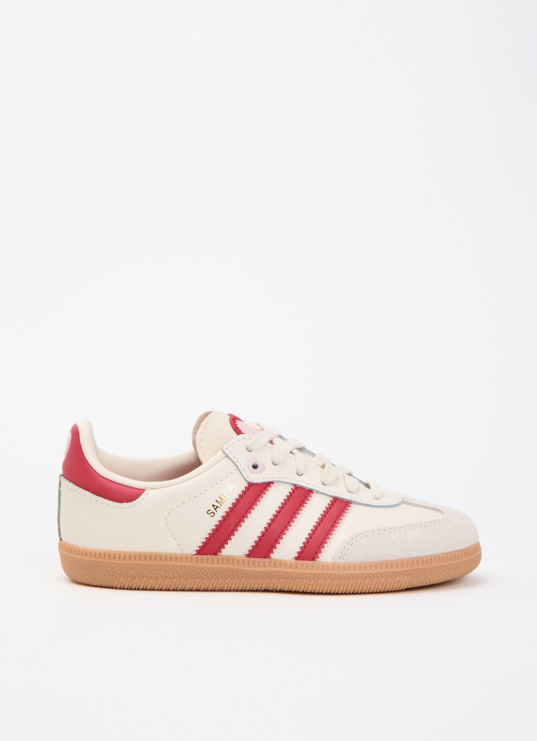Adidas Samba OG sneaker van leer met suède details - voorkant 2 creme