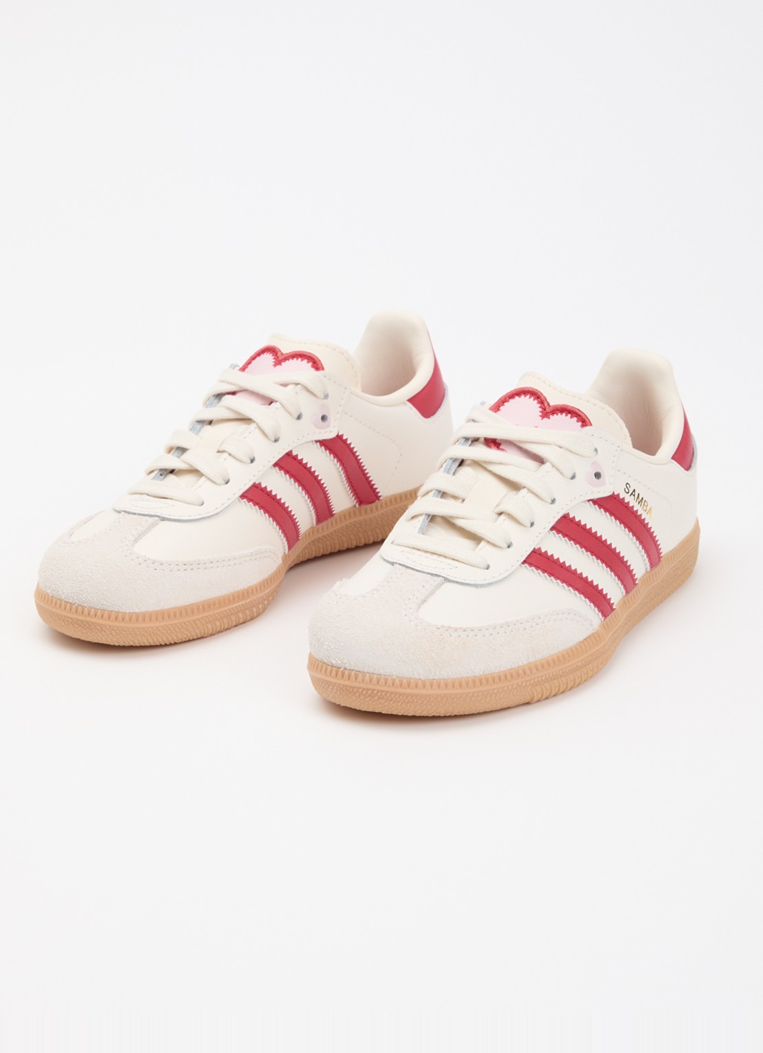 Adidas Samba OG sneaker van leer met suède details - voorkant 3 creme