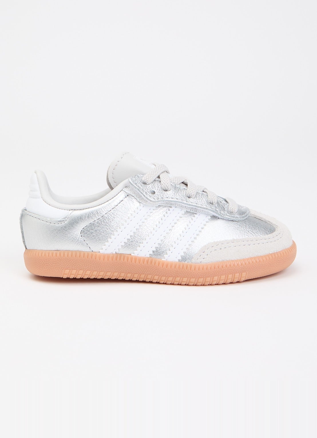 Adidas Samba OG sneaker van leer met suède details - voorkant 4 zilver