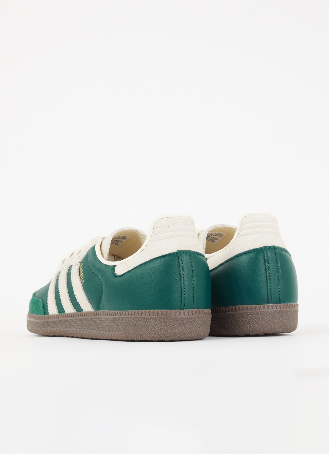 Adidas Samba OG sneaker van leer met suède details - achterkant 5 donkergroen