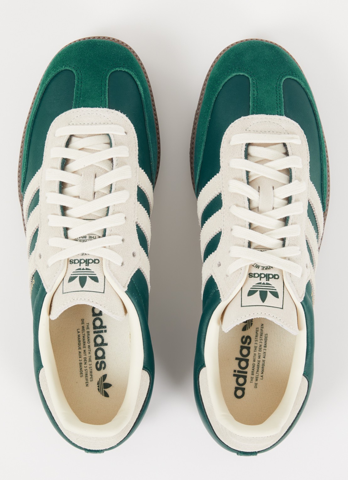 Adidas Samba OG sneaker van leer met suède details - detail 3 donkergroen