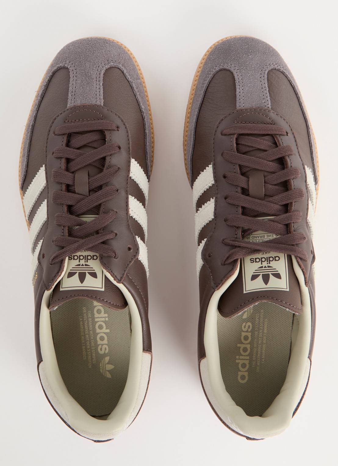 Adidas Samba OG sneaker van leer met suède details - detail 4 donkerbruin