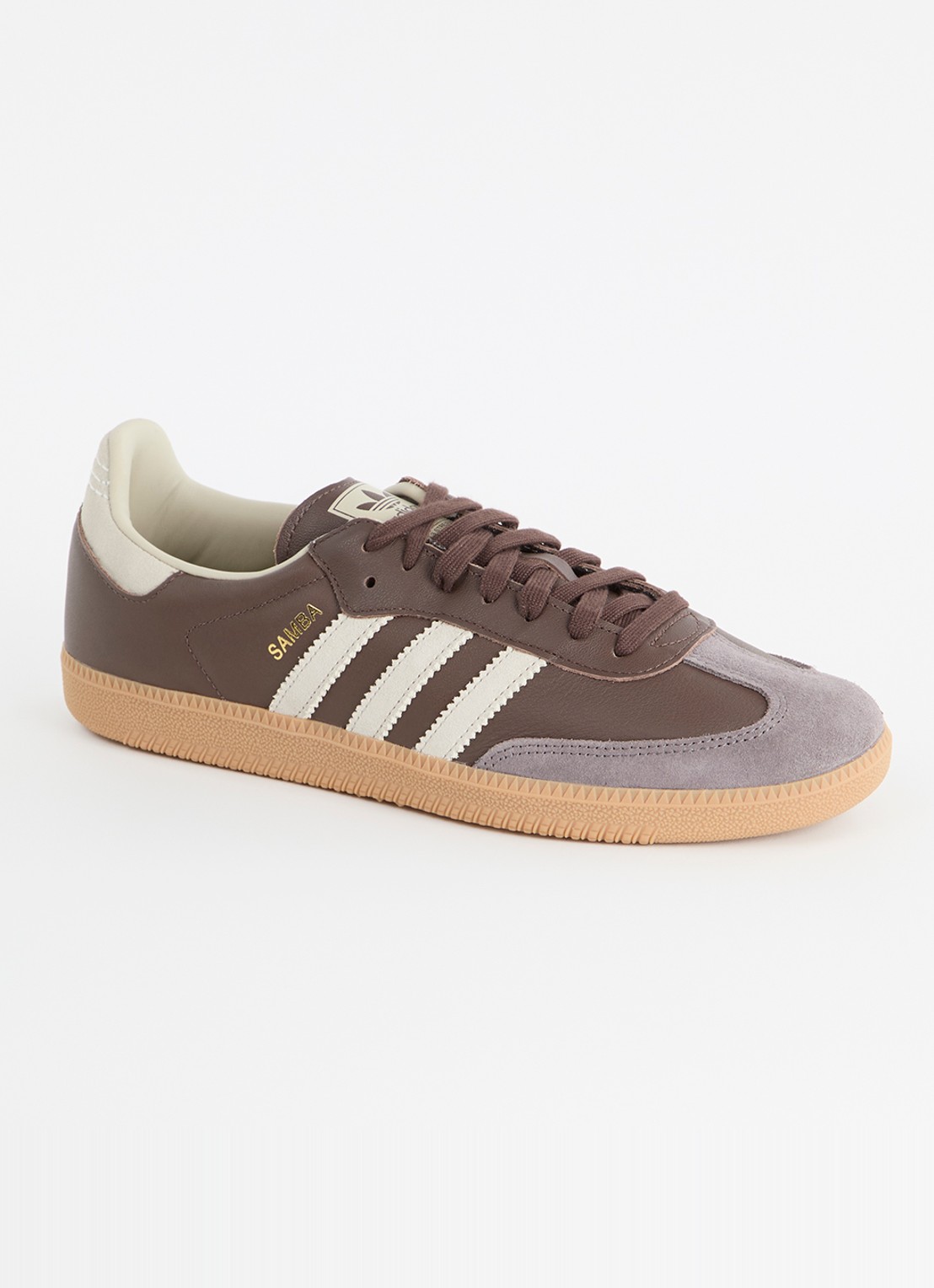 Adidas Samba OG sneaker van leer met suède details - voorkant 2 donkerbruin