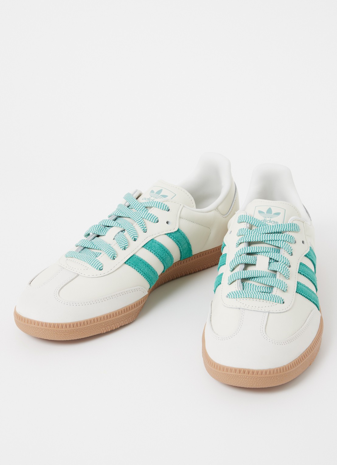 Adidas Samba OG sneaker van leer met suède details - detail groen