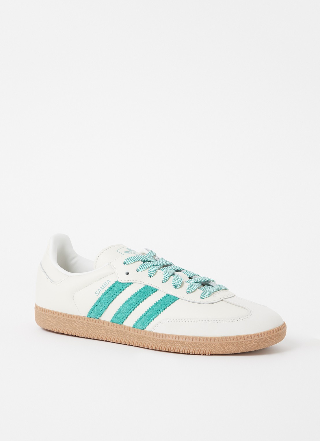 Adidas Samba OG sneaker van leer met suède details - voorkant 6 groen