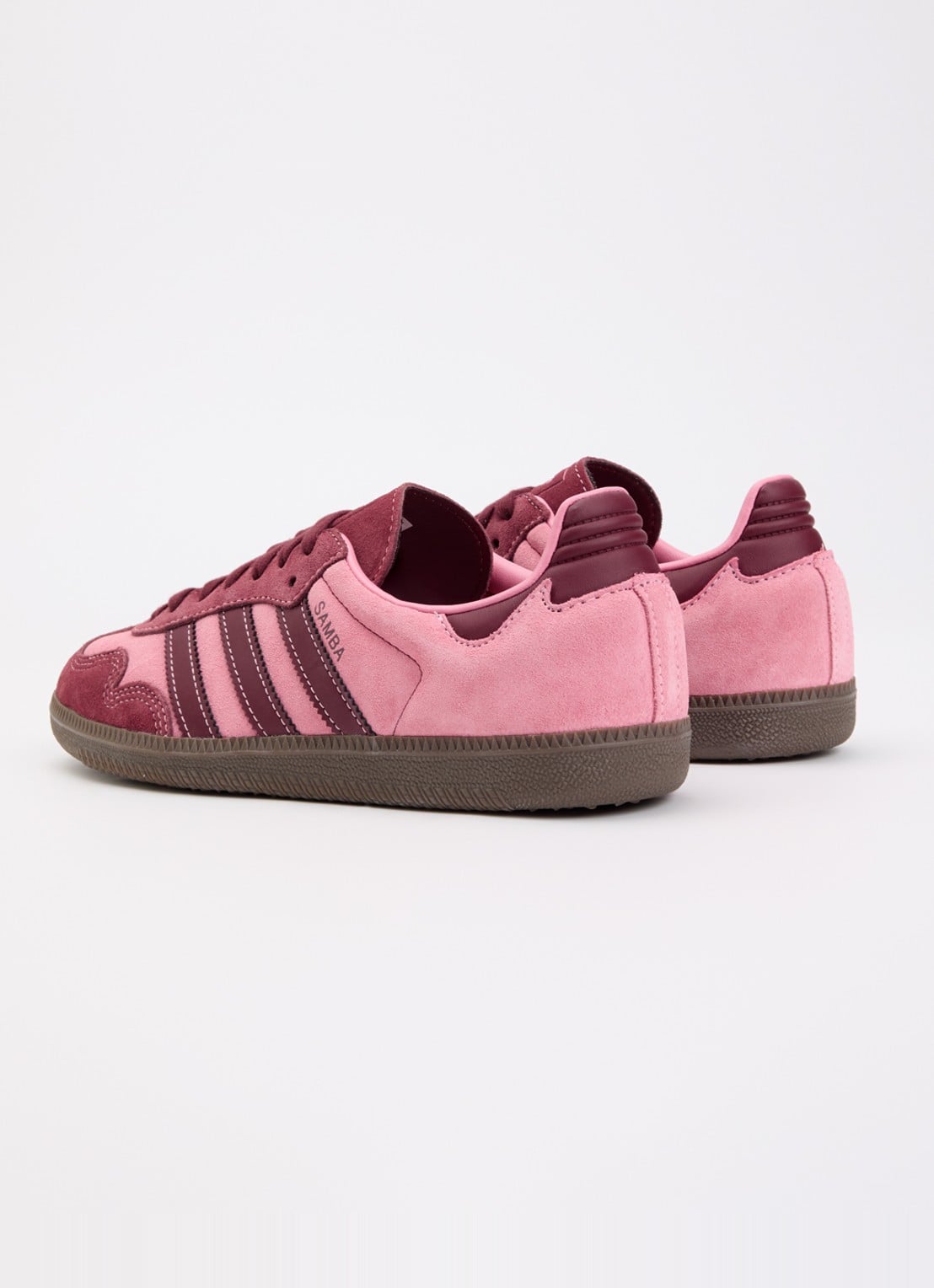 Adidas Samba OG sneaker van suede met lerendetails - achterkant 5 roze
