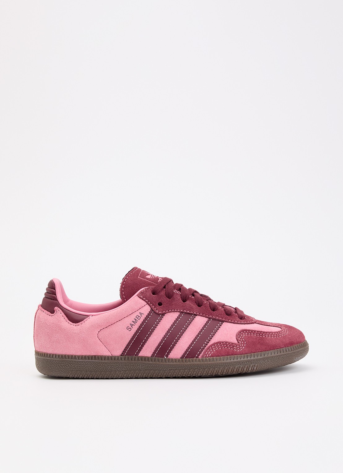 Adidas Samba OG sneaker van suede met lerendetails - voorkant roze