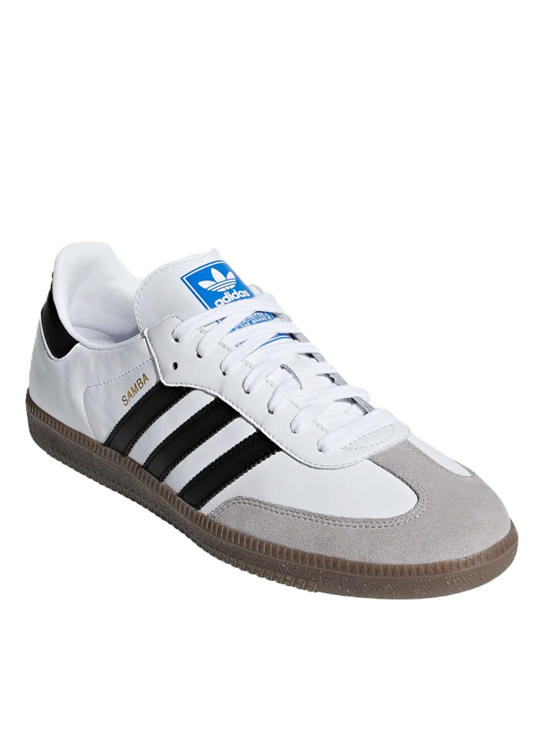 Adidas Samba OG sneakers van leer met suède details - voorkant 6 wit