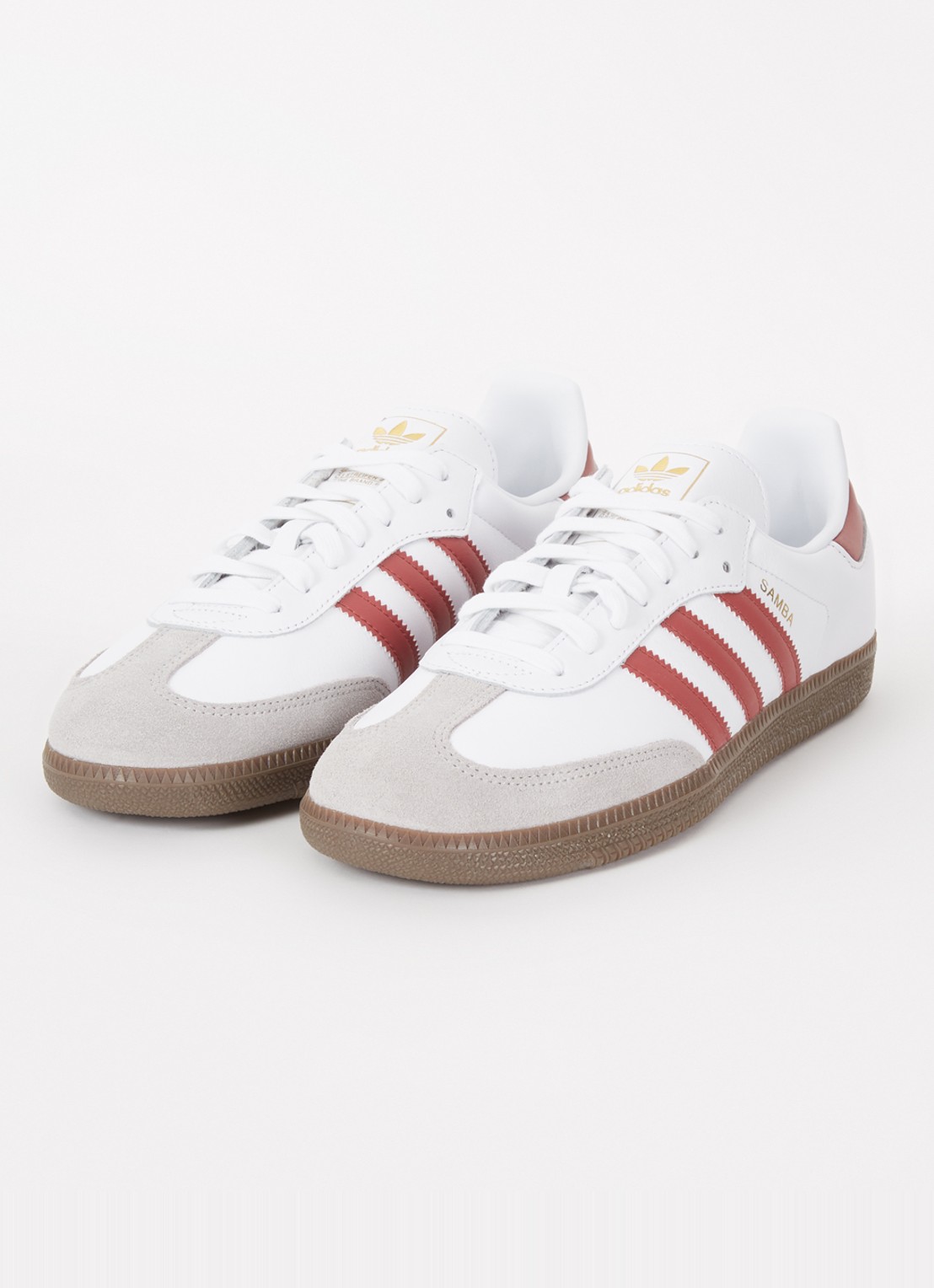 Adidas Samba OG sneakers van leer met suède details - detail wit