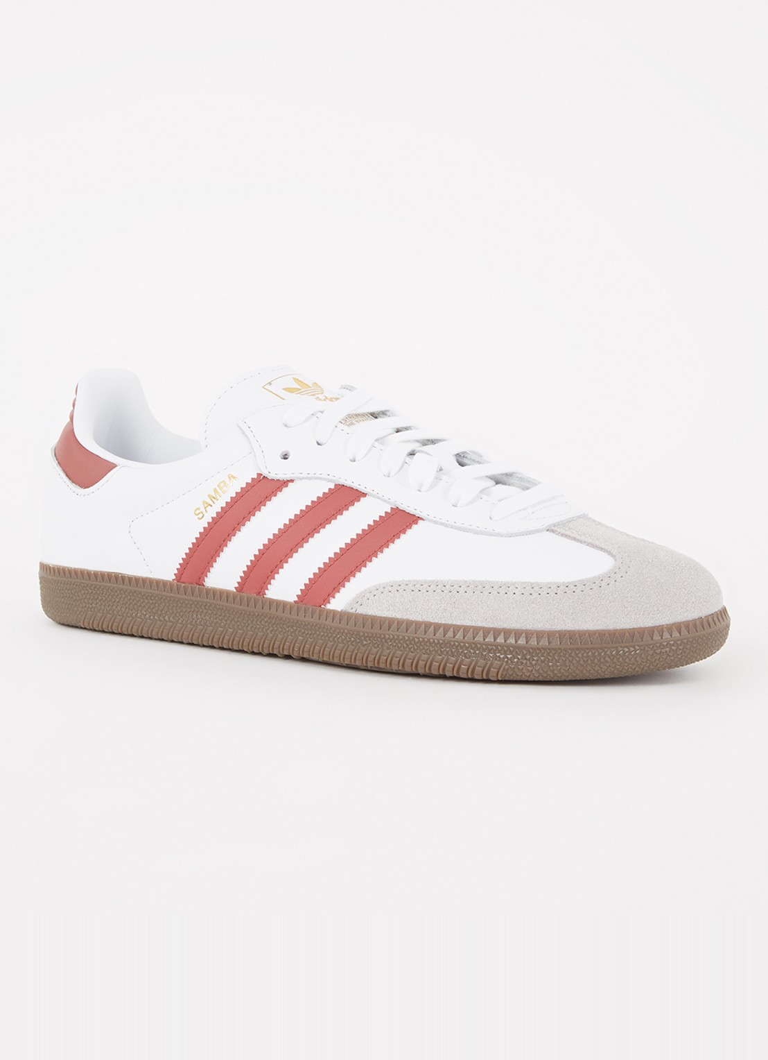 Adidas Samba OG sneakers van leer met suède details - voorkant 4 wit