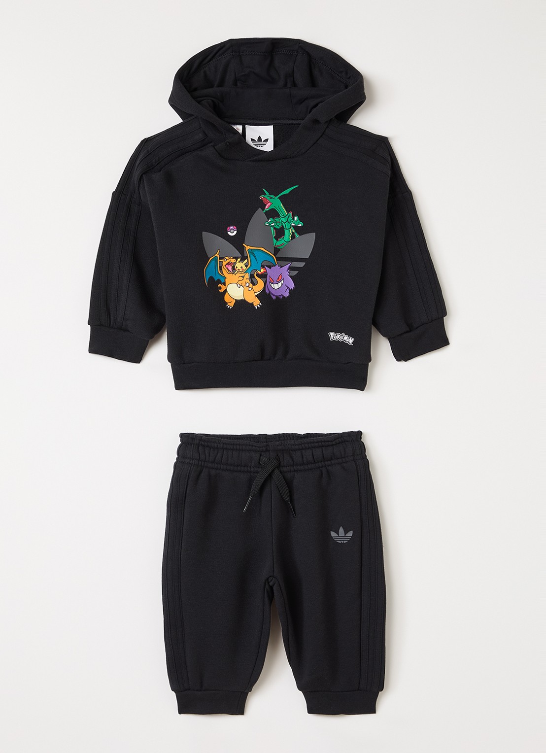 Adidas Set van hoodie met joggingbroek 2-delig - voorkant zwart