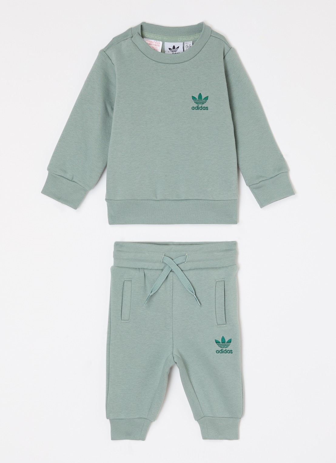 Adidas Set van sweater met joggingbroek 2-delig - voorkant lindegroen